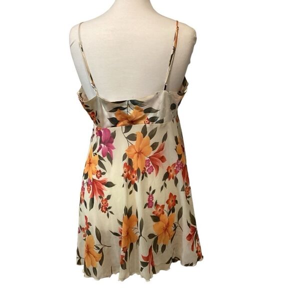 VTG Y2K VICTORIA'S SECRET Babydoll Chemise Slips Dress Sheer Multi Floral Sz L - Picture 7 of 7